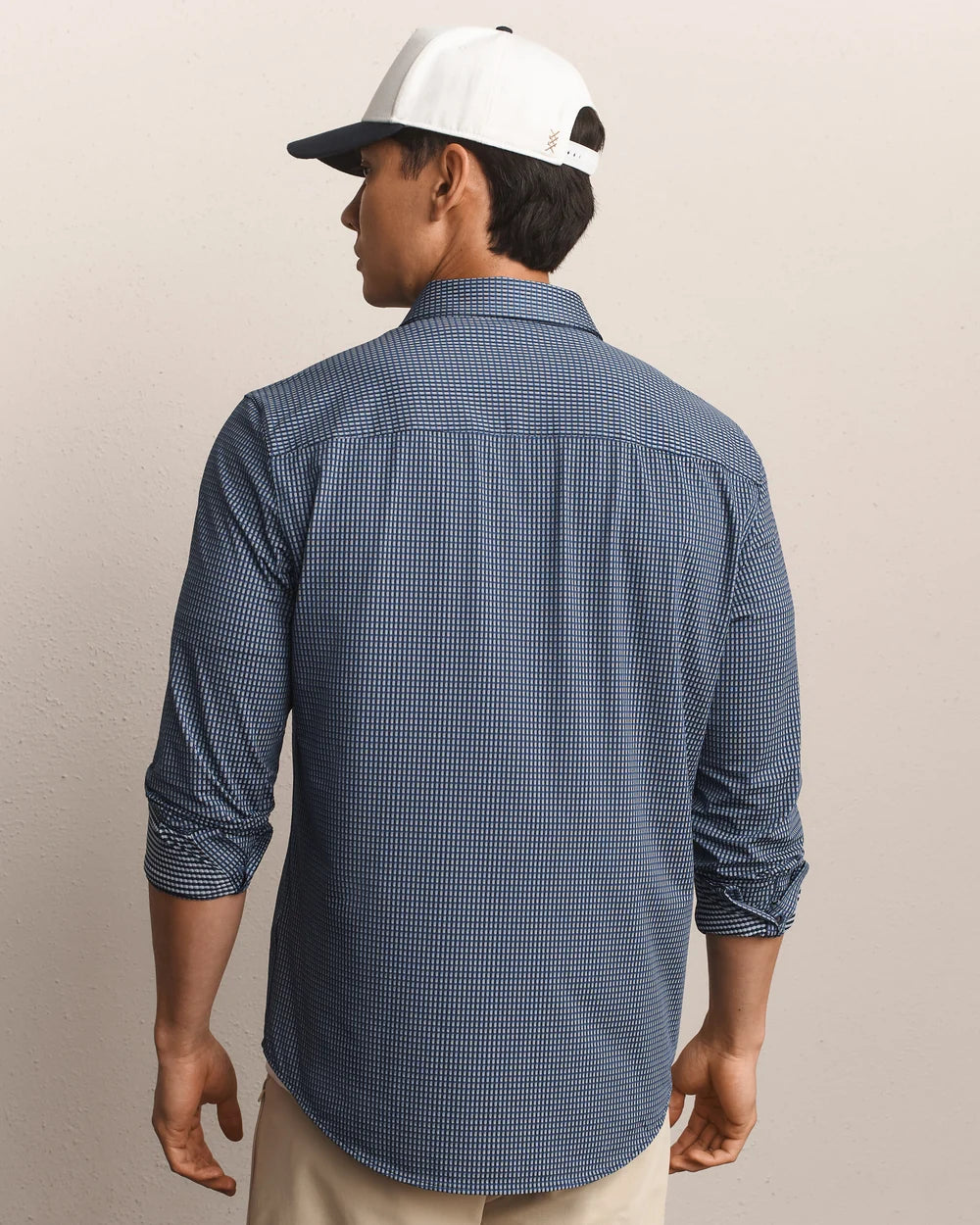 Rhone Apparel Commuter Shirt- Classic Fit- Navy/ Gray Gingham