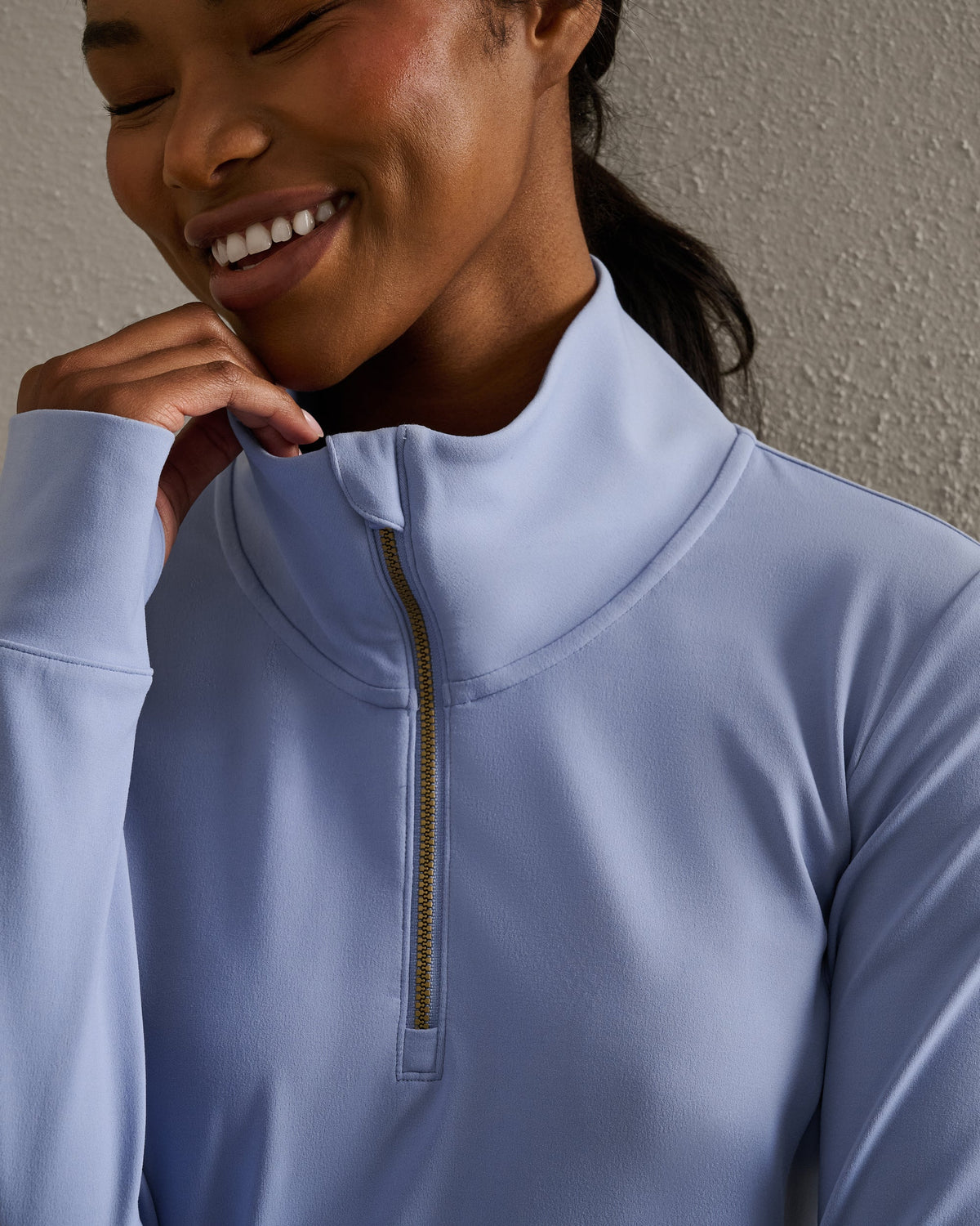 Rhone Apparel Course to Court 1/4 Zip - Blue Hydrangea
