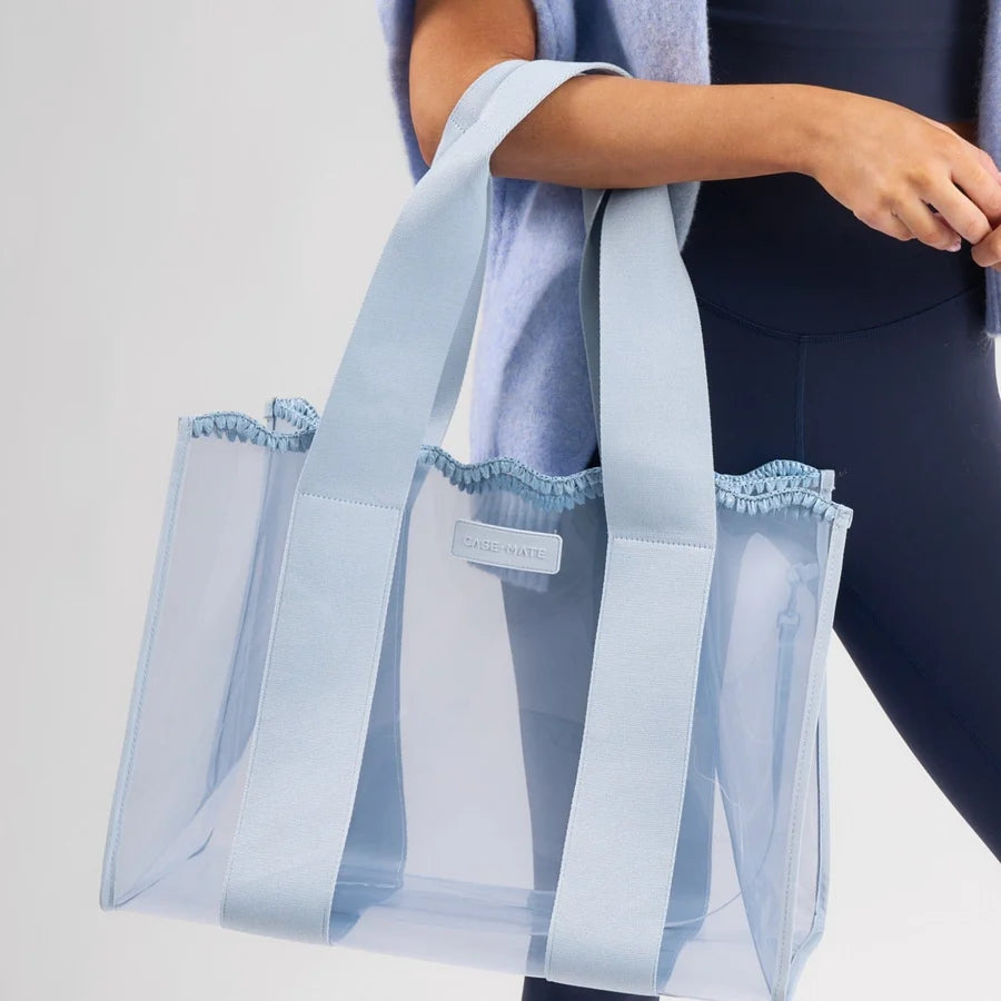 CASE MATE Jelly Tote with Phone Pouch- Carolina Blue Crochet Wave