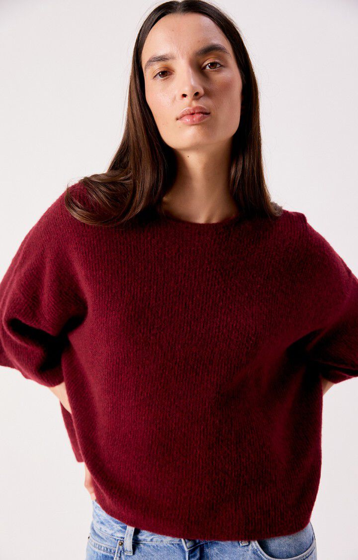 American Vintage Womens Damsville Sweater- Cherry Marbled