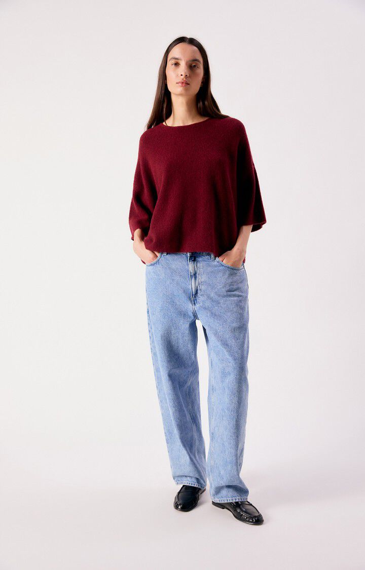 American Vintage Womens Damsville Sweater- Cherry Marbled