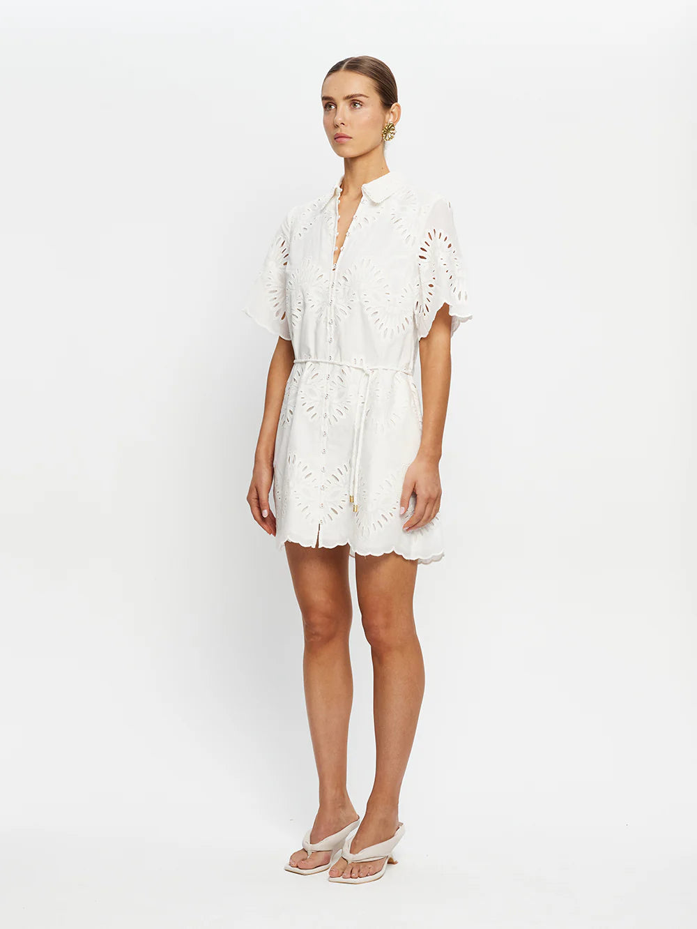 Kivari Danielle Mini Shirt Dress - Ivory