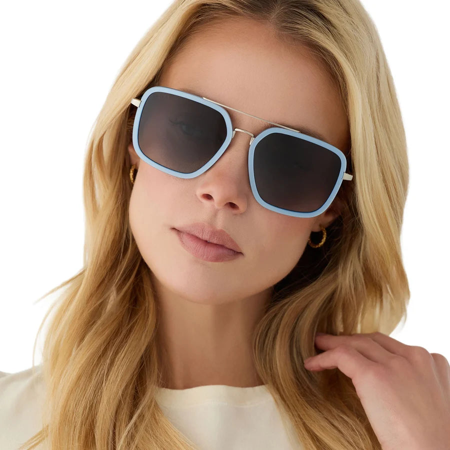 DIFF Eyewear Jordan Polarized- Dew Drop Cocoa Powder to Light Blue Gradient