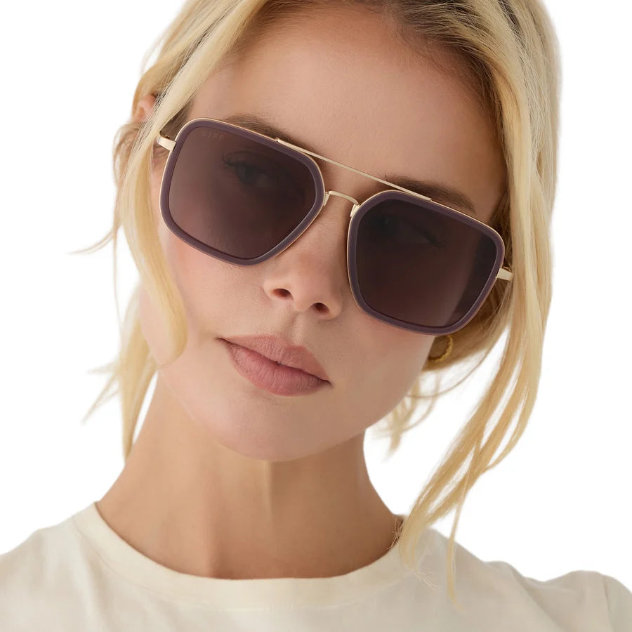 DIFF Eyewear Jordan Polarized- Cocoa Powder Cocoa Powder to Baby Blue