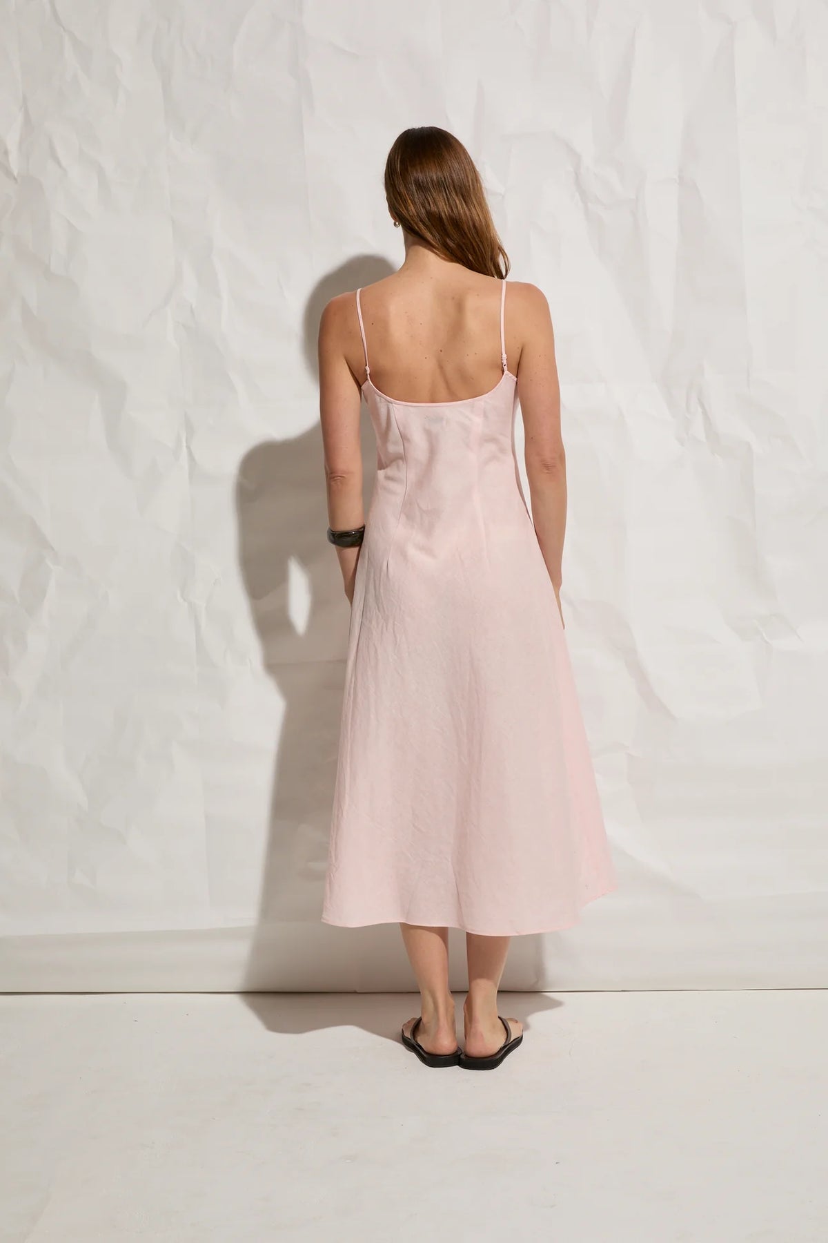 ASHER Grace Linen Dress- Blush