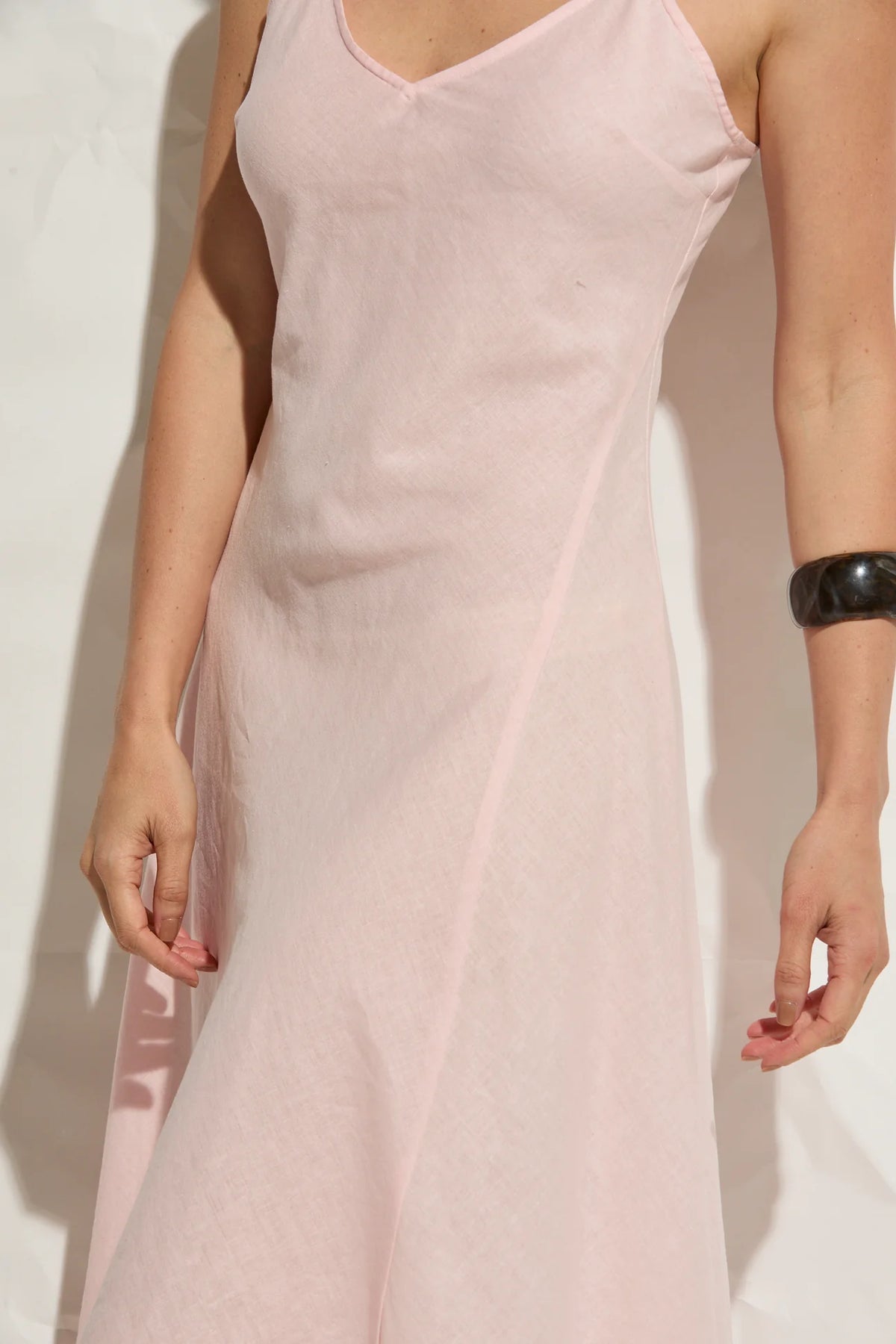 ASHER Grace Linen Dress- Blush