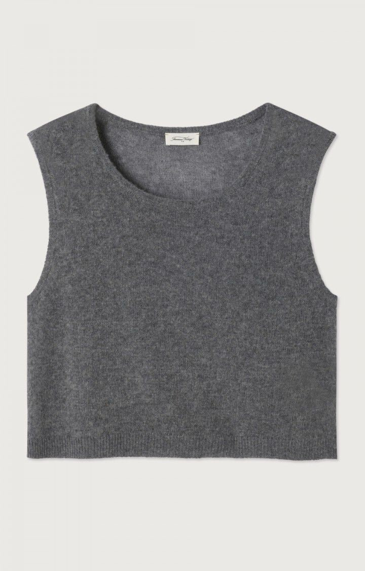 American Vintage Sleeveless Jumper Dumy - Dark Grey Melange