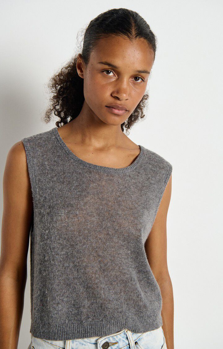 American Vintage Sleeveless Jumper Dumy - Dark Grey Melange