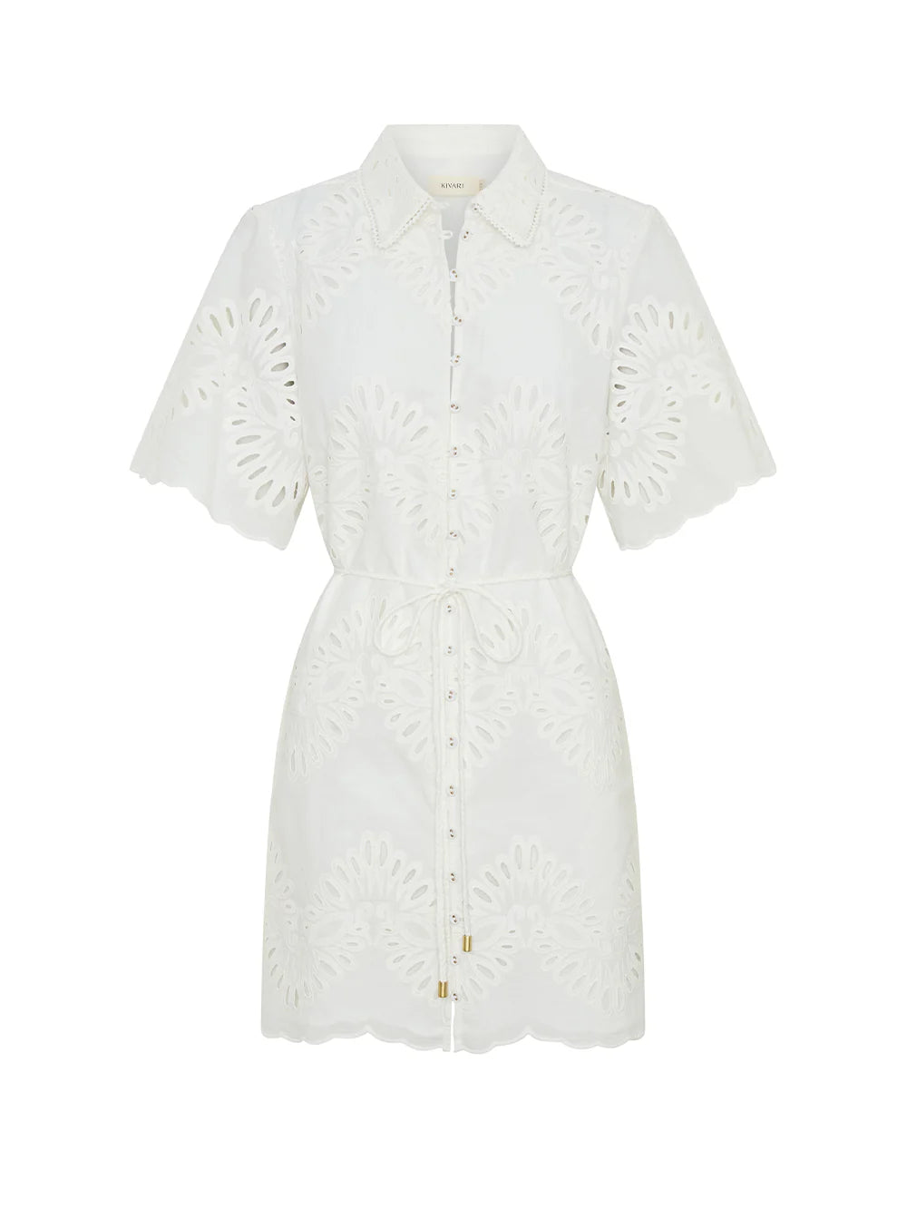 Kivari Danielle Mini Shirt Dress - Ivory