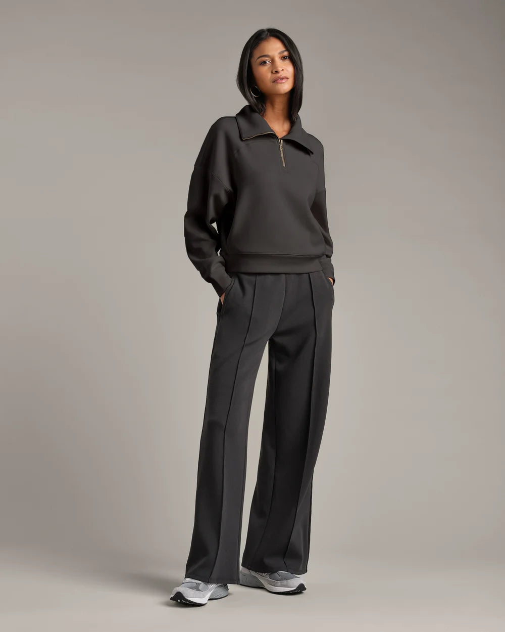 Rhone Apparel DreamGlow 1/2 Zip- Pure Black Heather