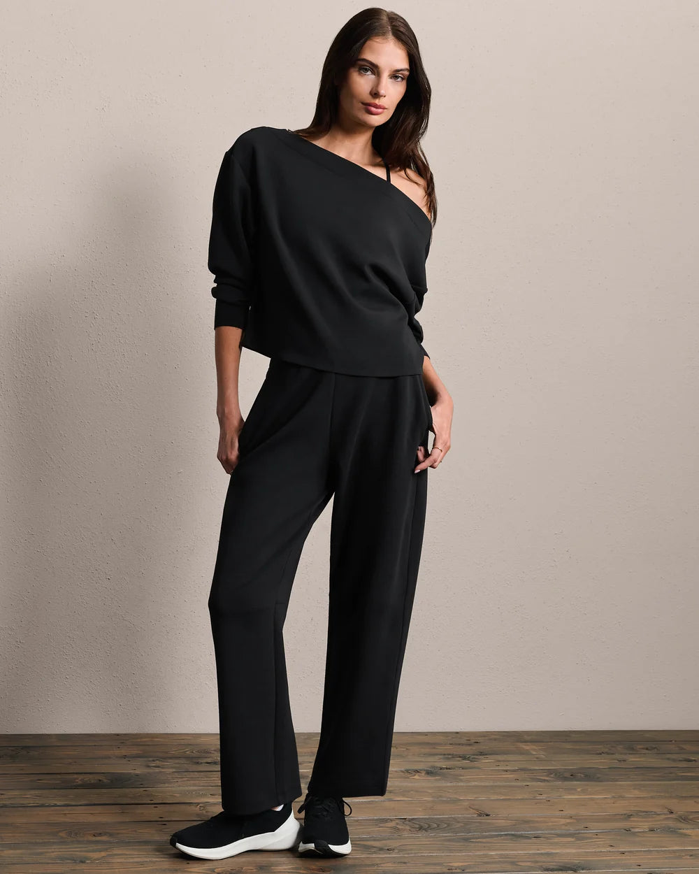 Rhone Apparel DreamGlow® Bateau Top- Pure Black Heather