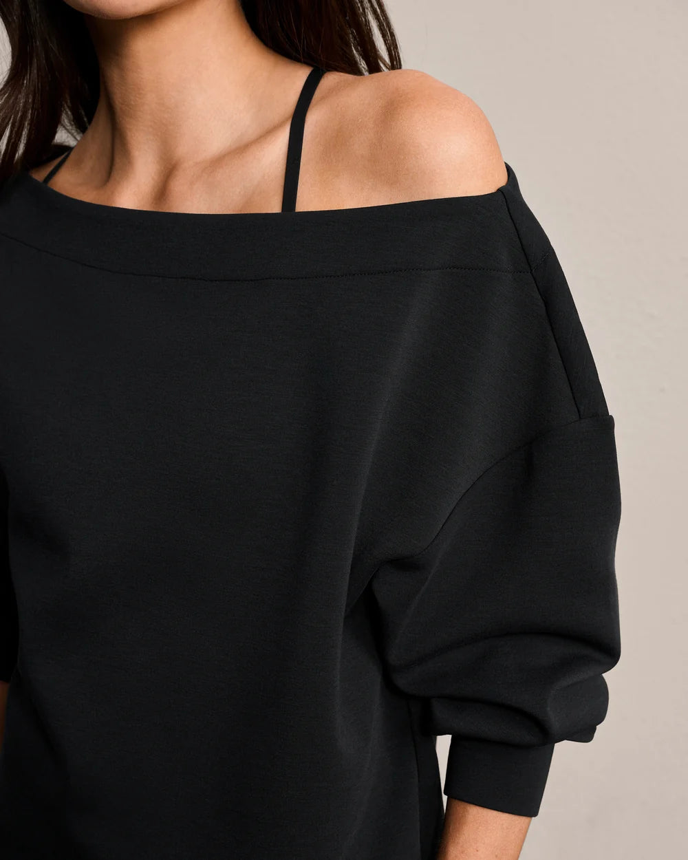 Rhone Apparel DreamGlow® Bateau Top- Pure Black Heather