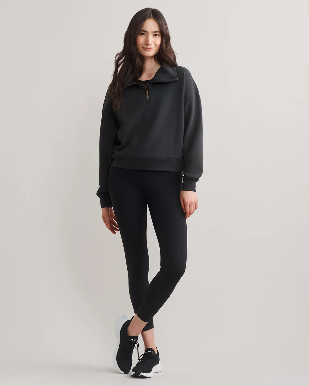 Rhone Apparel DreamGlow 1/2 Zip- Pure Black Heather