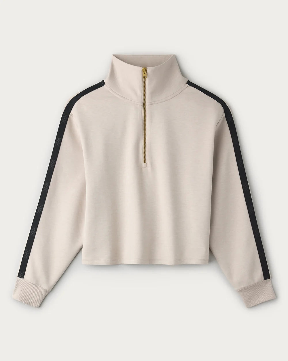 Rhone Apparel DreamGlow® Track 1/2 Zip- Sand/ Pure Black