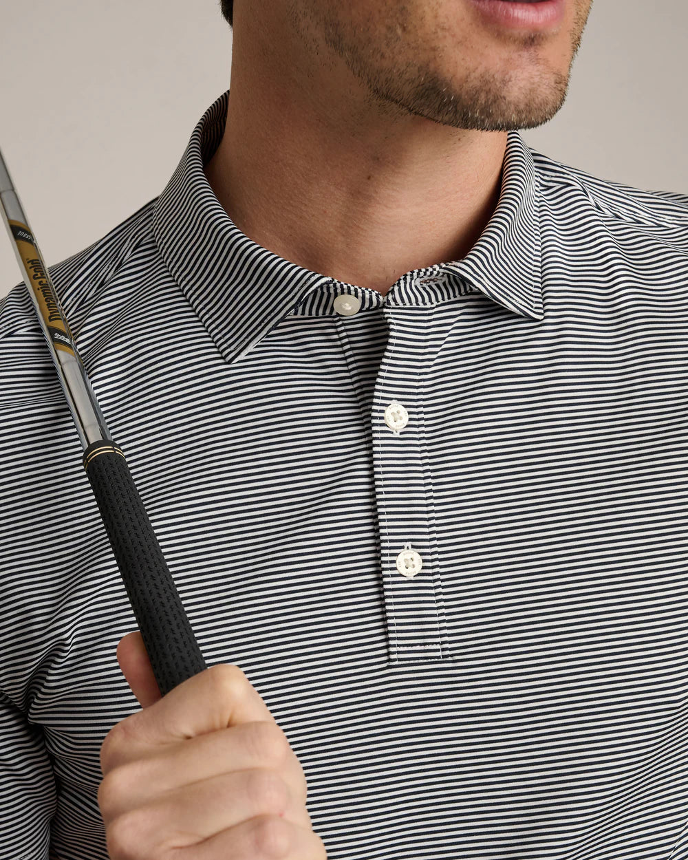 Rhone Apparel Drive Time Polo - True Navy/White Stripe
