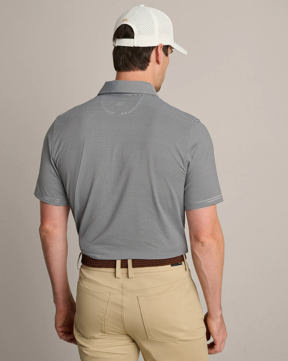 Rhone Apparel Drive Time Polo - True Navy/White Stripe