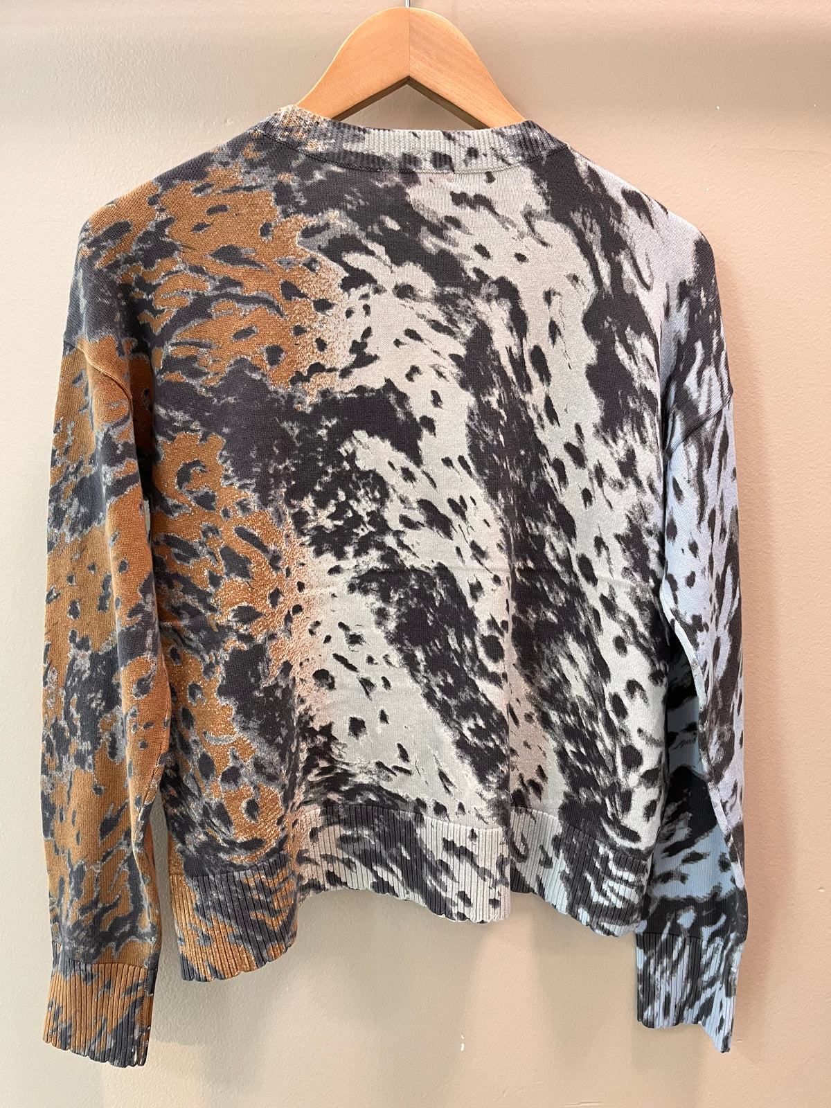 Lisa Todd The Running Wild Sweater- Ice Blue/ Camel