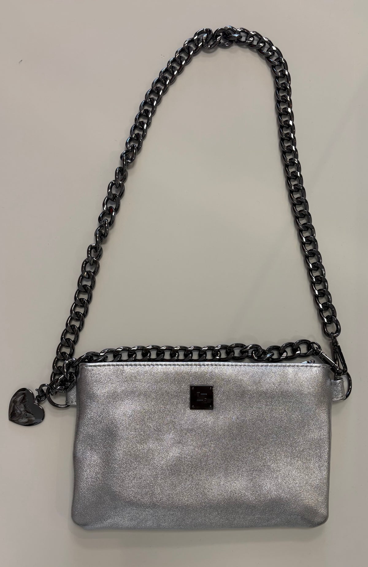Think Royln Fame Bag - Silver Metallic Leather