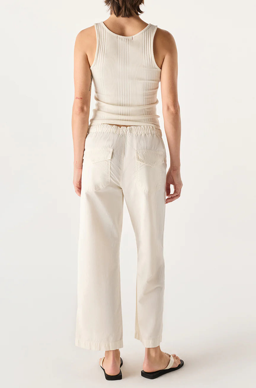 AMO Denim Easy Drawstring Slouch Crop - Bone