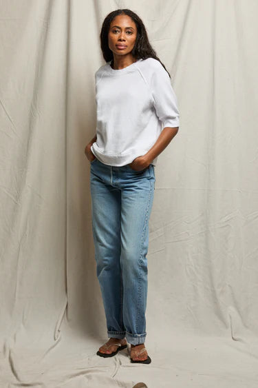 Perfect White Tee Effie French Terry Raglan Sweatshirt - White