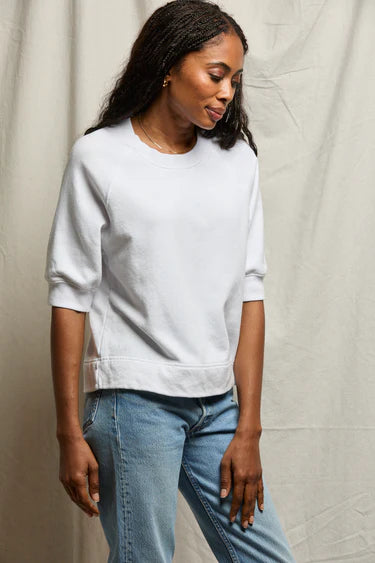Perfect White Tee Effie French Terry Raglan Sweatshirt - White