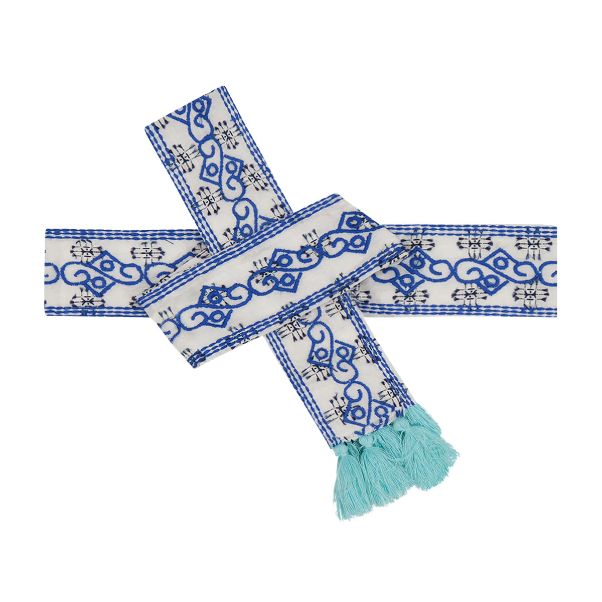 Mer St. Barth Embroidery Belt Aqua - Doby Navy