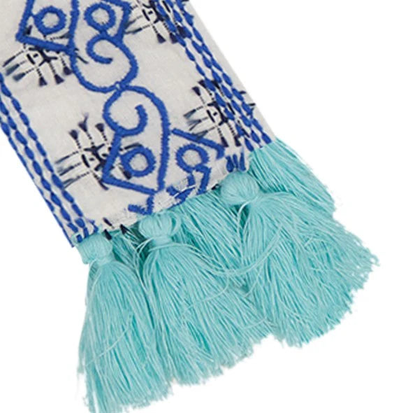 Mer St. Barth Embroidery Belt Aqua - Doby Navy