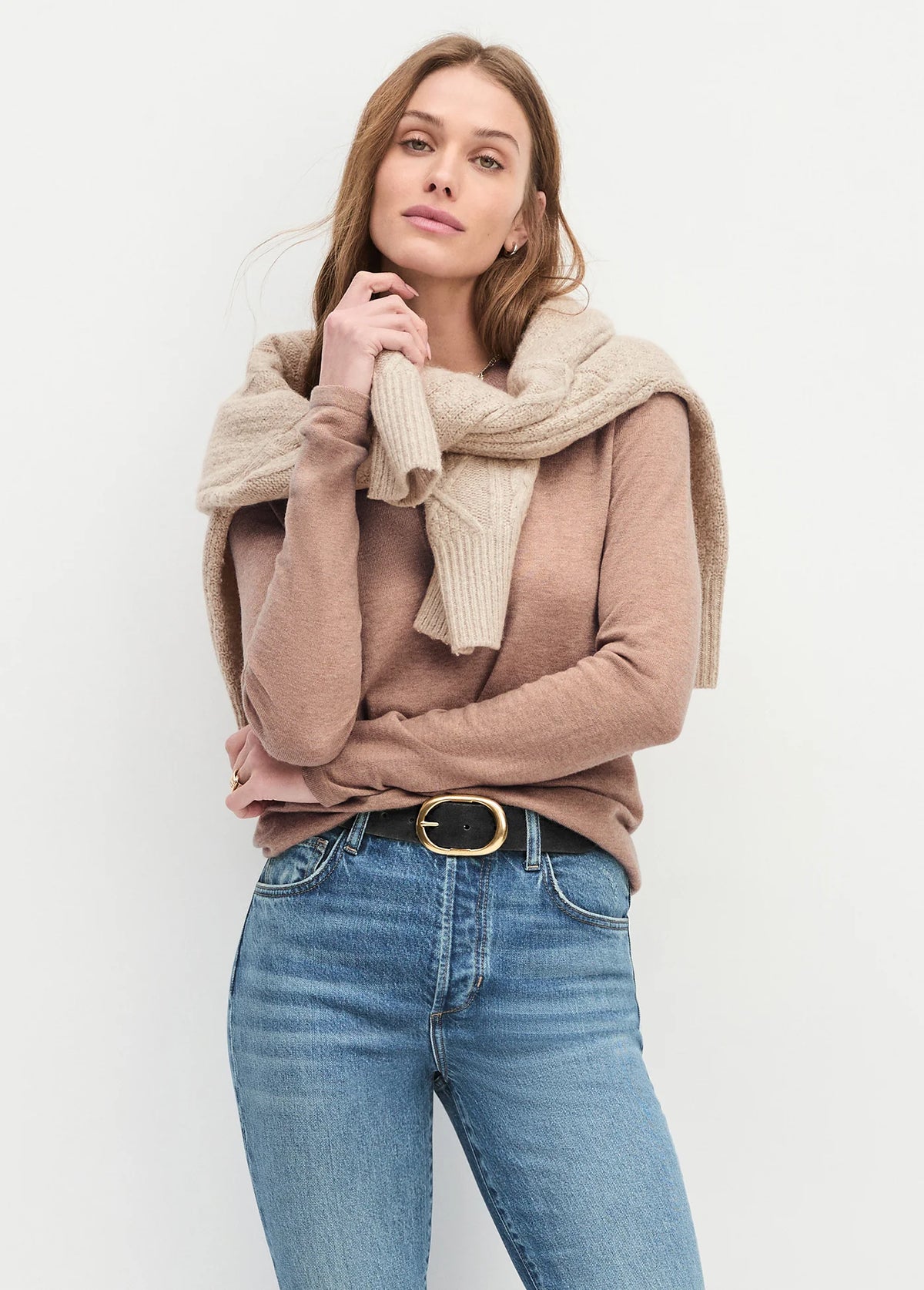 Favorite Daughter The Suede Jean Belt - Black/Antique Brass