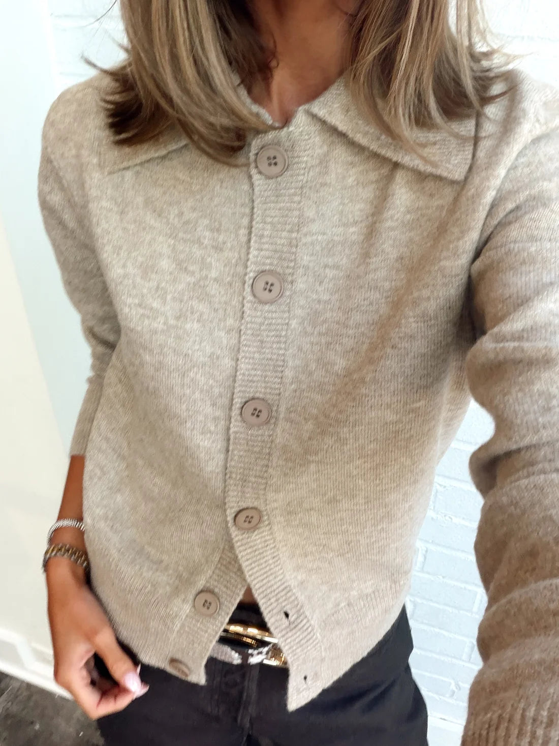 Deluc Supertramp Polo Cardigan- Camel