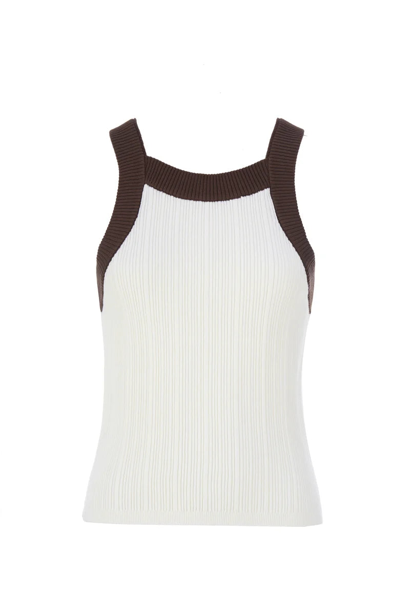 Sancia The Luma Knit Tank- Latte Trim