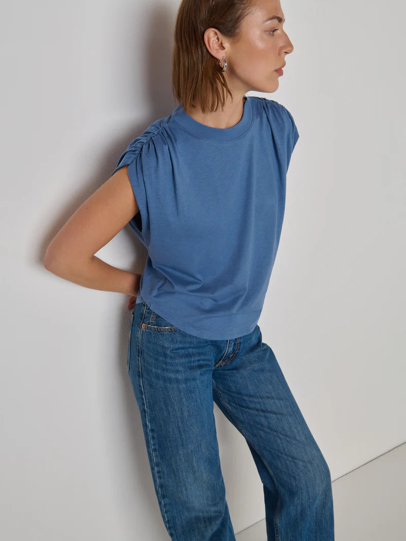 Nation Ltd Frankie Muscle Tee - Bella Blue