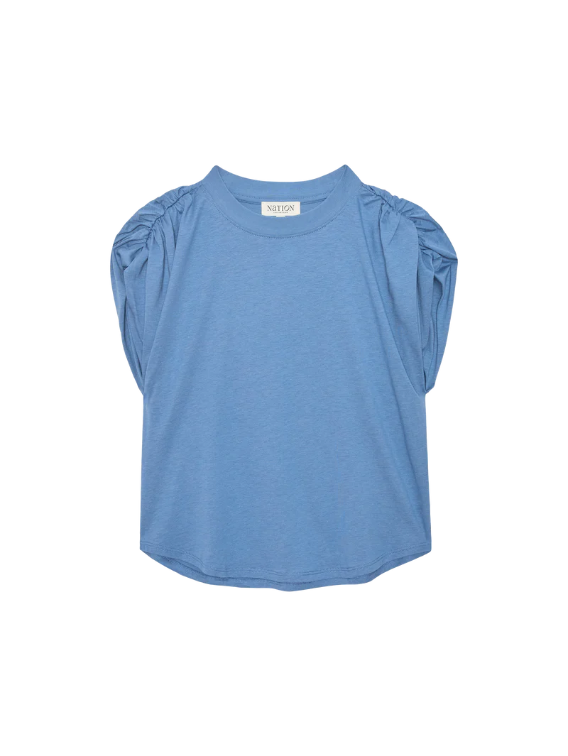 Nation Ltd Frankie Muscle Tee - Bella Blue