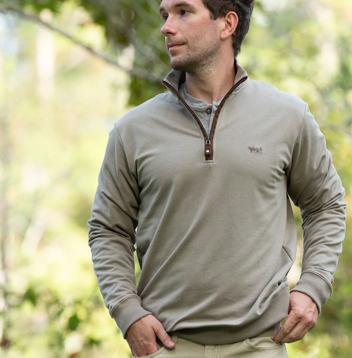 Coastal Cotton Quarter Zip- Hazel