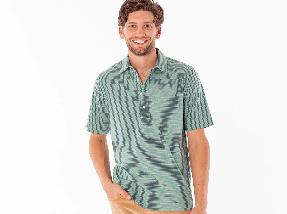 Criquet Performance Players Shirt- Fremont Stripe Green