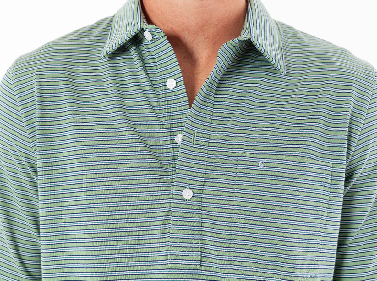 Criquet Performance Players Shirt- Fremont Stripe Green