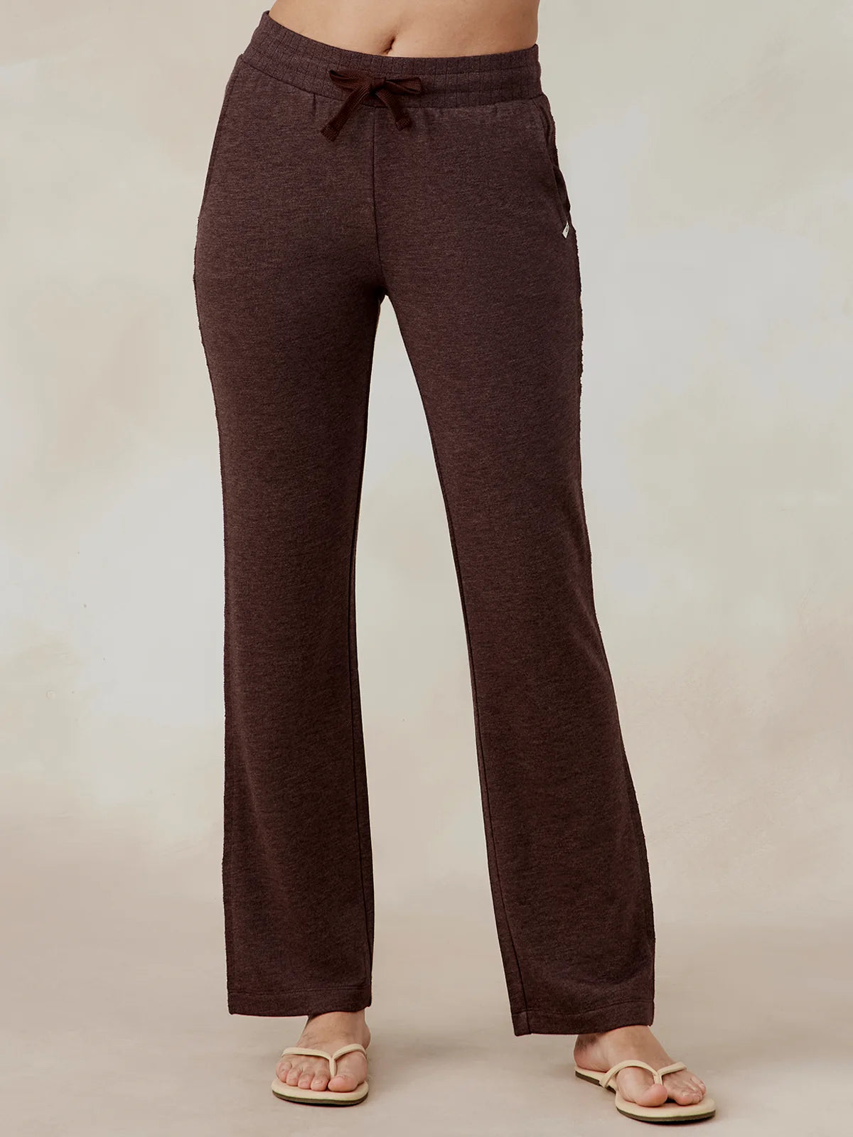 Tasc Stadium French Terry Wide Leg Sweatpant- Mocha Heather