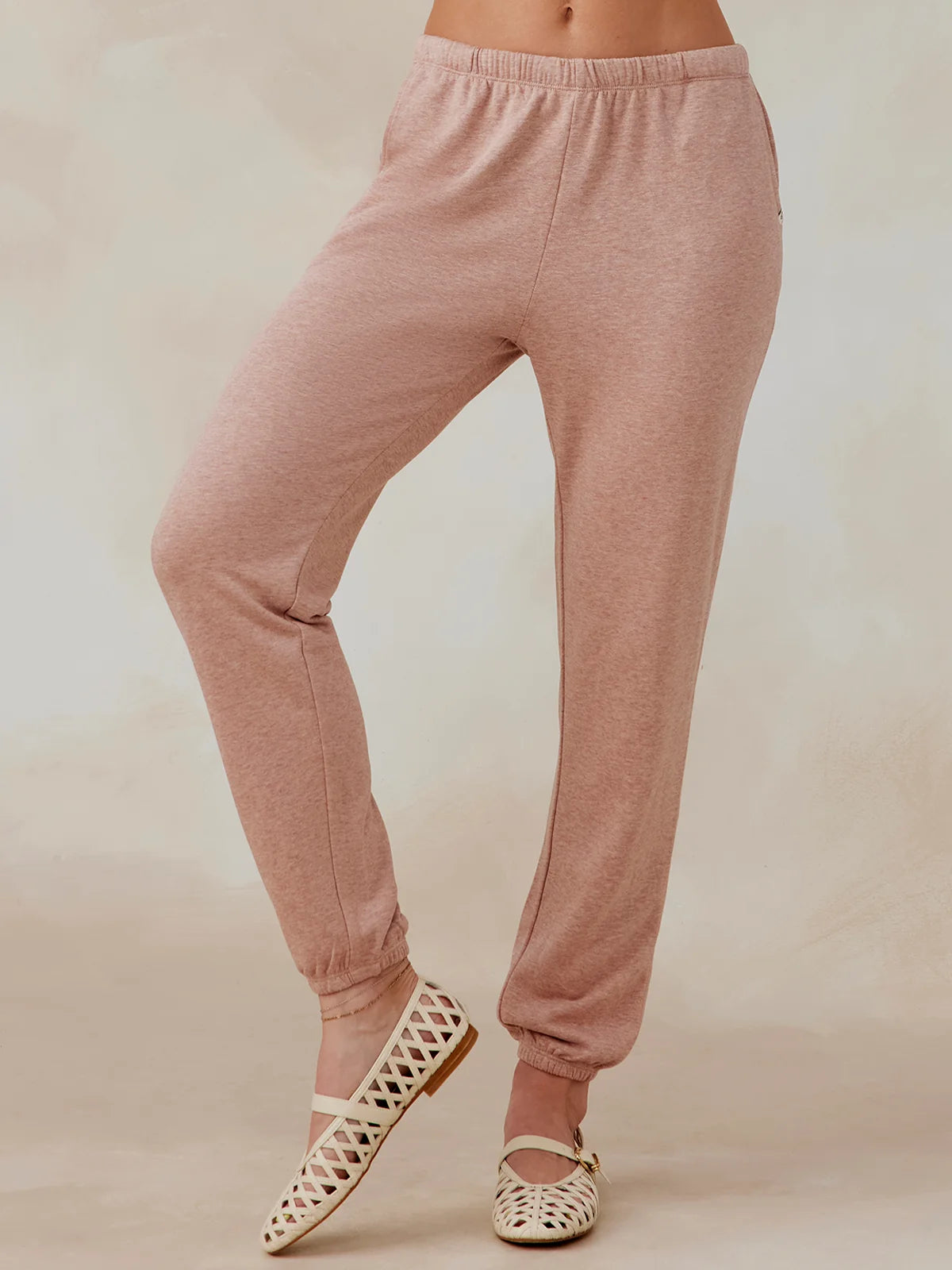 Tasc Stadium French Terry Sweatpant- Antique Rosy Heather