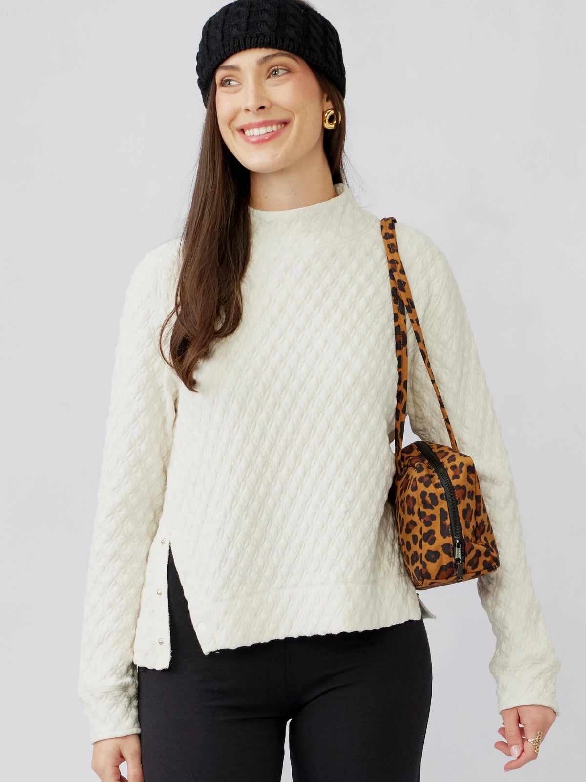 Tasc Berkshires Quilt Pullover- Coconut Heather