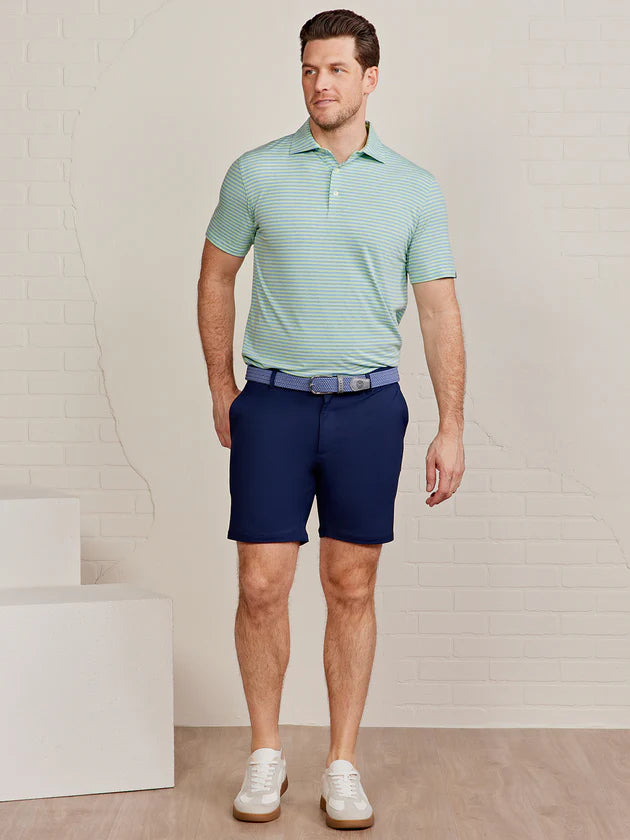 Tasc Cloud Polo Air Stripe- Kiwi Heather/ Polar Heather