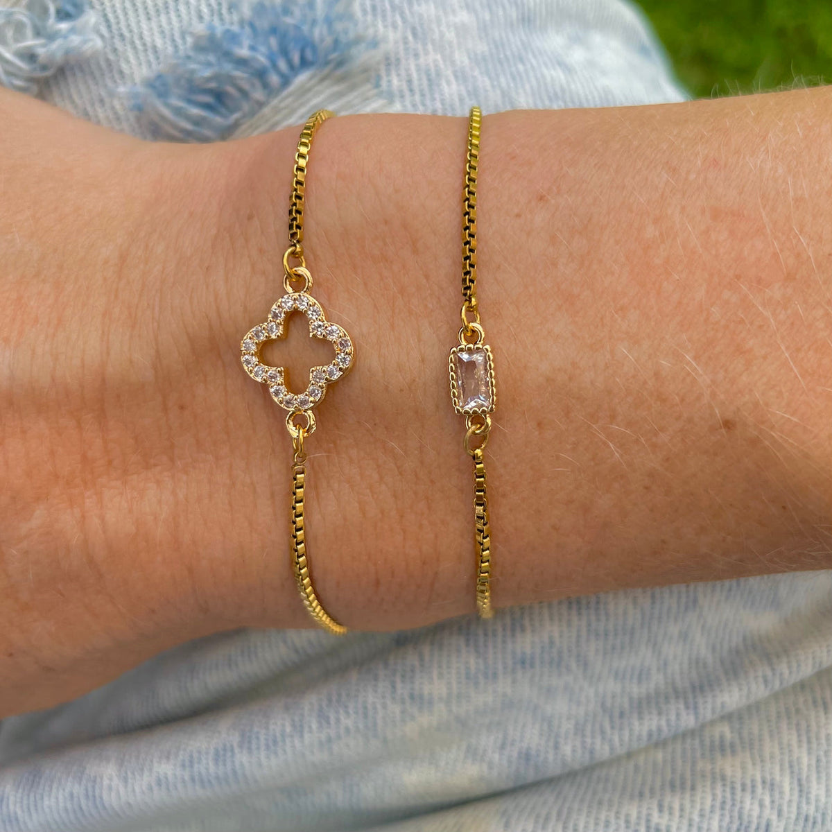 Nikki Smith Designs Rectangle Slider Bracelet - Gold