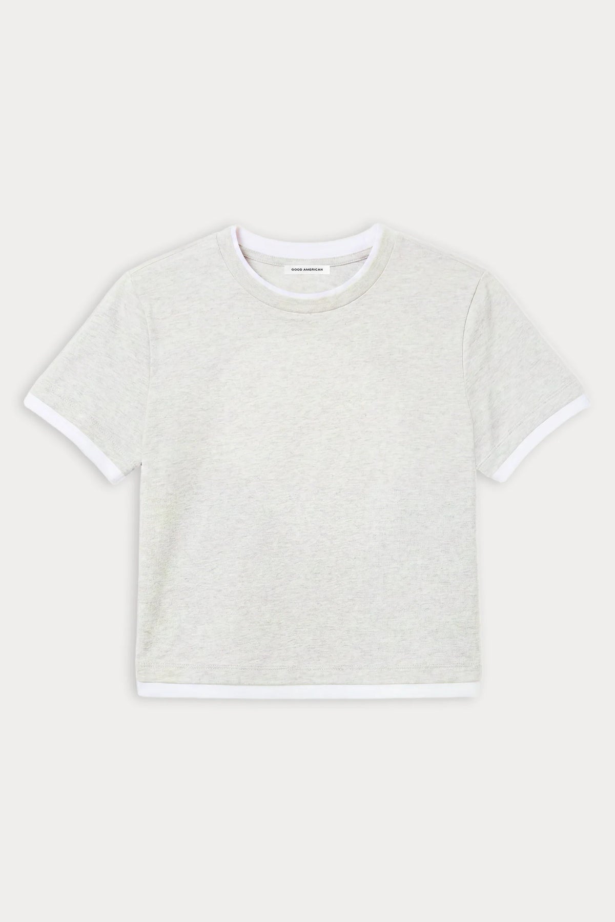 Good American The Layered Tee- Vintage Grey