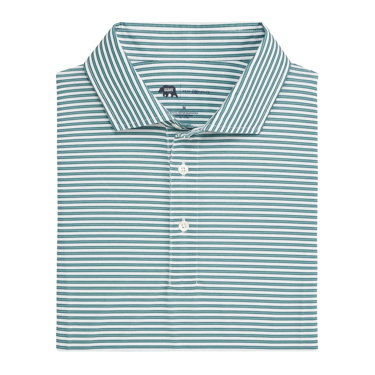 Onward Reserve Guide Stripe Performance Pique Polo - Mallard Green