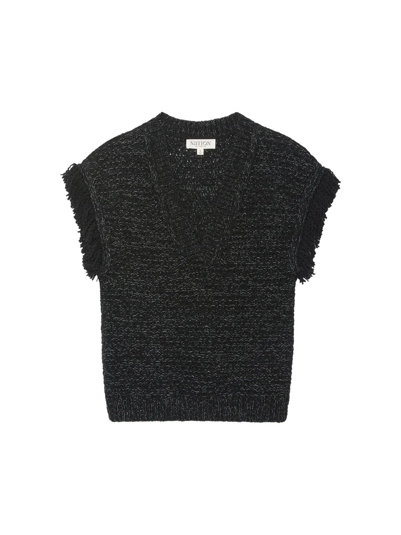 Nation Ltd. Hazel Vest- Reverse Black Melange