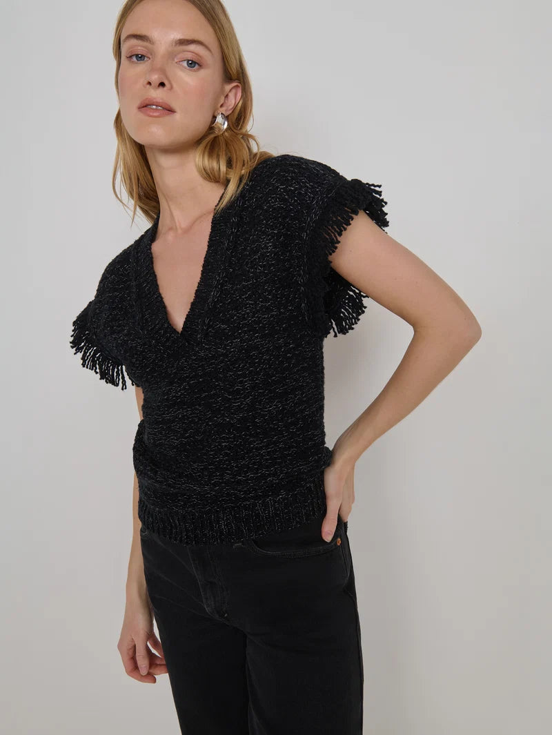Nation Ltd. Hazel Vest- Reverse Black Melange