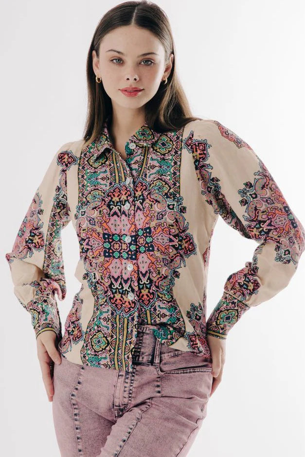 Love the Label Calla Top - Martine Medallion Print