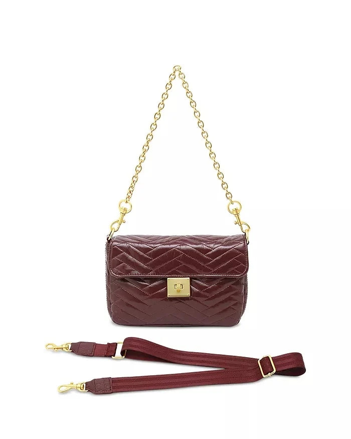 Think Royln High Society Moto Quilting- Burgundy Crinkle Nylon