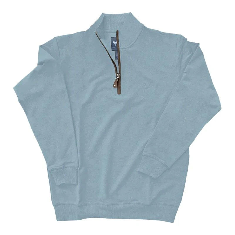Coastal Cotton Harbor Quarter Zip- Blue Fog