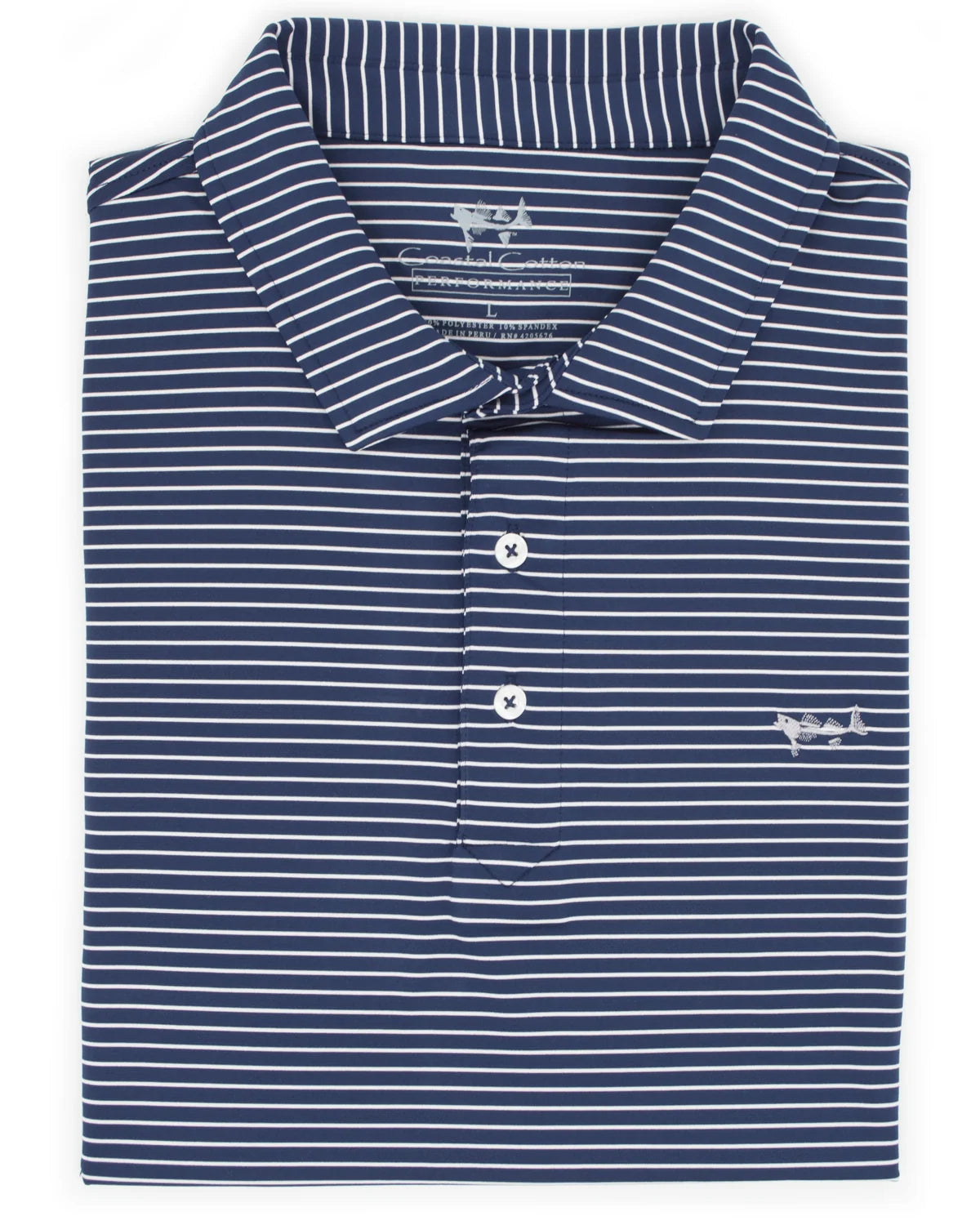 Coastal Cotton Performance Wide Polo - Indigo