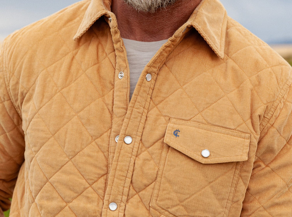 Criquet Corduroy Quilted Shacket- Camel