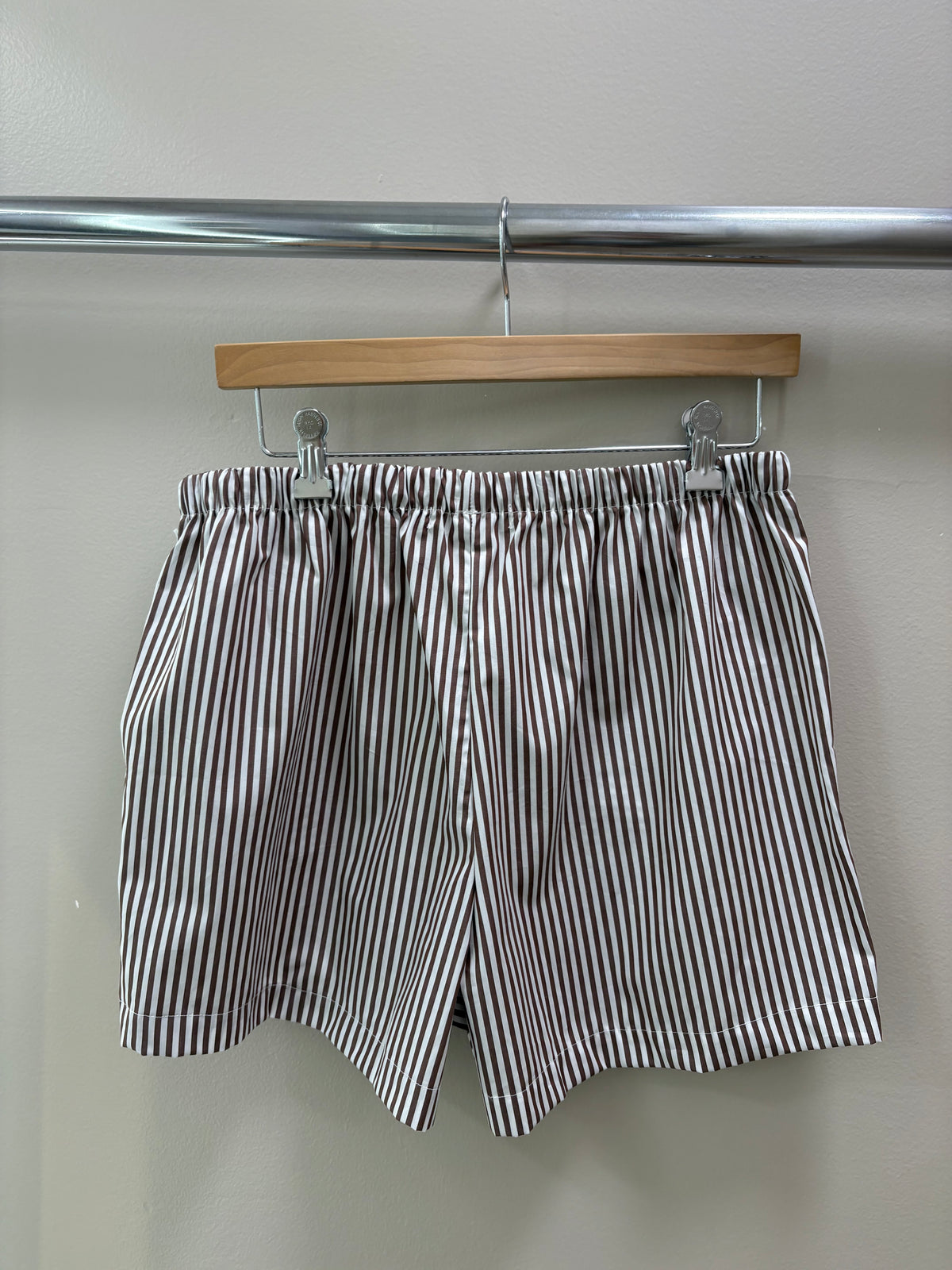 Stateside Spring Stripe Poplin Drawstring Short - Suede Brown